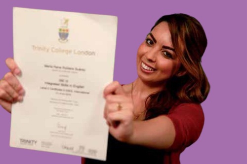 Esempio di un certificato ufficiale di lingua inglese emesso da Trinity College London